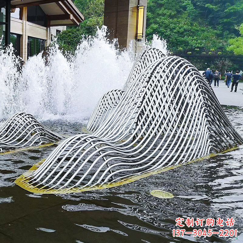 成都不锈钢网格制作的假山雕塑