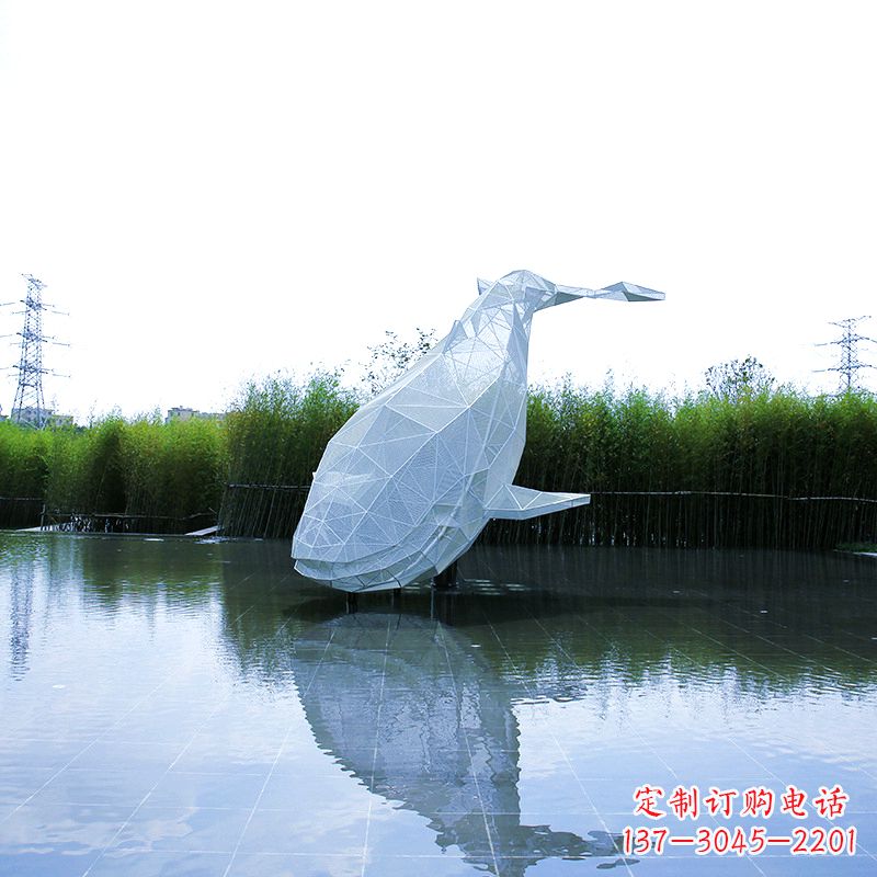 成都精美的不锈钢鲸鱼雕塑
