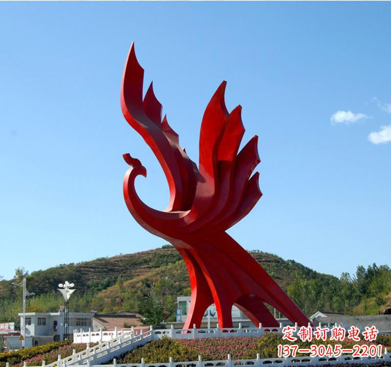 成都不锈钢现代凤凰雕塑——给都市带来灵动之美