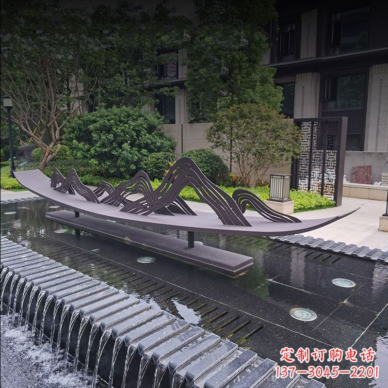 成都精美的不锈钢小船假山