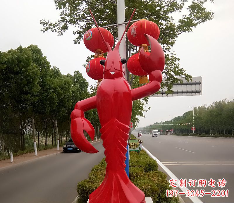 成都不锈钢小龙虾雕塑精美之灵