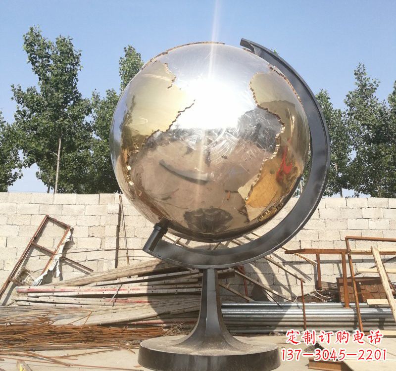 成都不锈钢校园地球仪雕塑校园精神体现