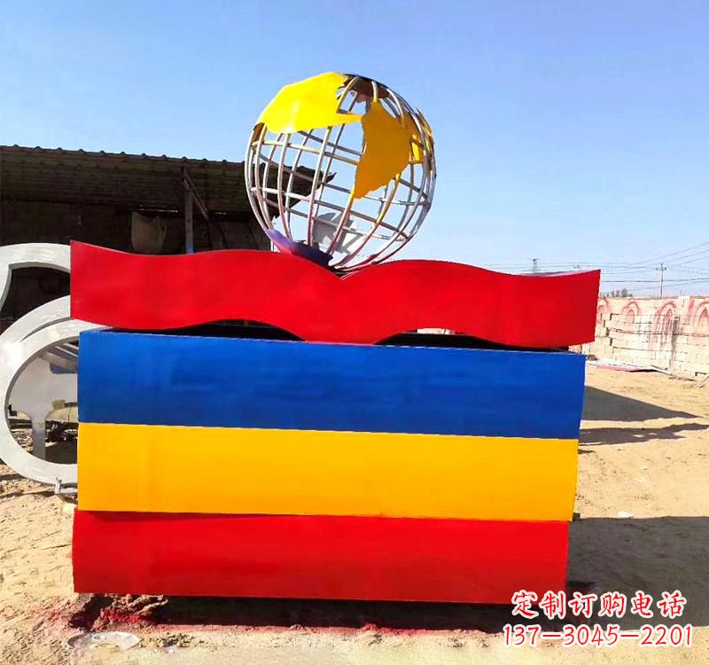 成都不锈钢校园地球仪雕塑缅怀地球之美