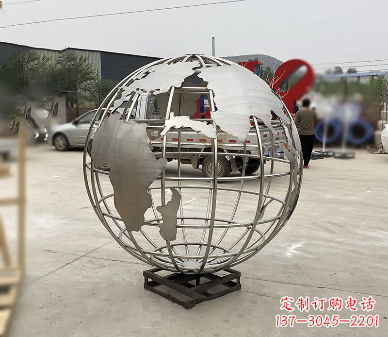 成都不锈钢校园地球仪雕塑见证地球美景