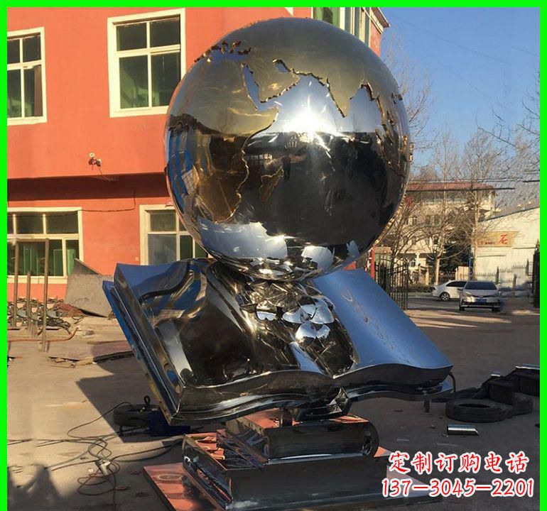成都不锈钢学校艺术书籍雕塑