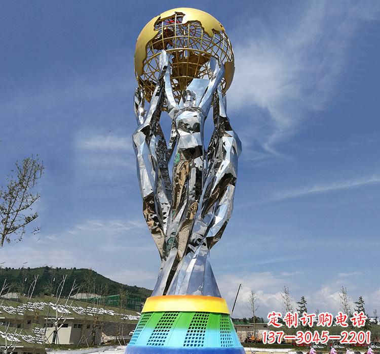 成都不锈钢艺术地球仪雕塑精美的艺术装置