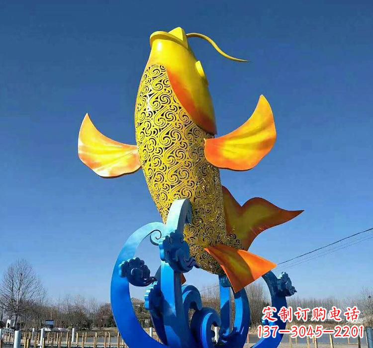 成都不锈钢艺术鲤鱼雕塑艺术之美与生活之灵