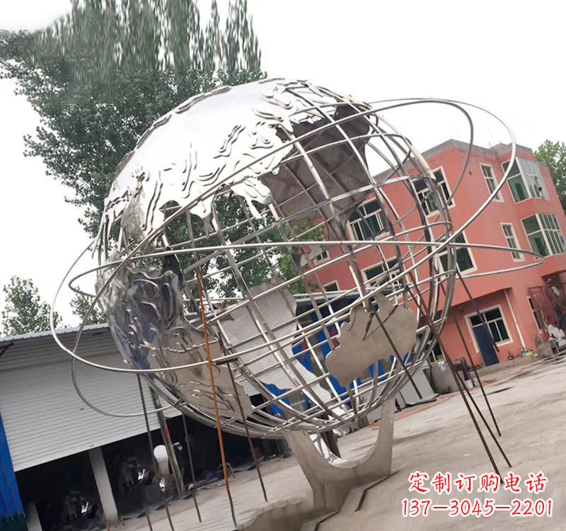 成都不锈钢艺术镂空地球仪雕塑
