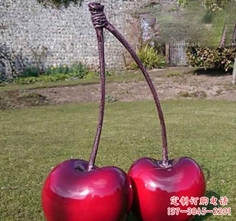 成都不锈钢樱桃雕塑传承美好记忆