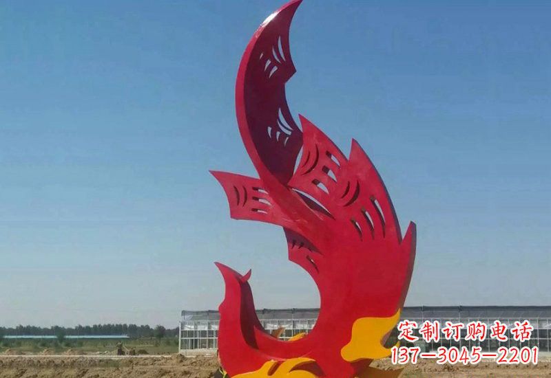 成都凤凰雕塑传承不锈钢园林艺术