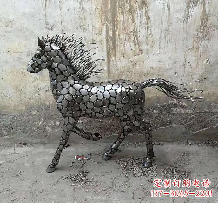 成都不锈钢园林动物马雕塑