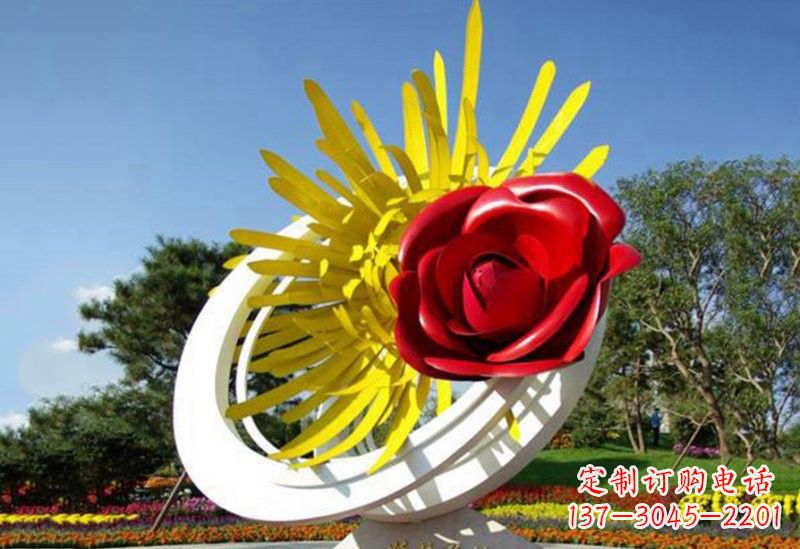 成都不锈钢玫瑰花雕塑——给城市景观带来美丽
