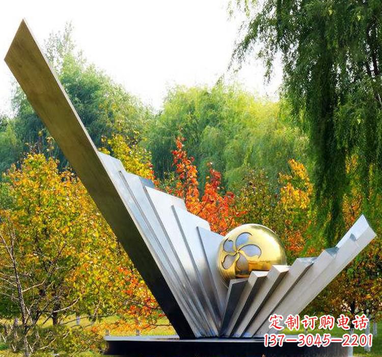 成都不锈钢扇贝雕塑美丽的自然景观