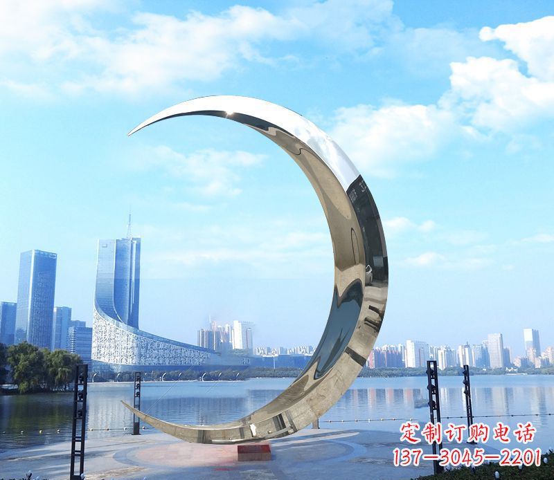 成都不锈钢月亮雕塑象征着美丽的月亮