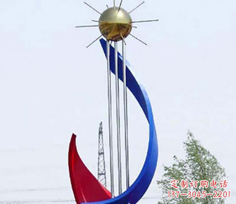 成都流动的美——不锈钢飘带雕塑