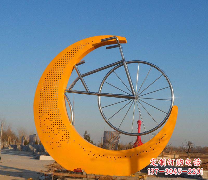 成都不锈钢自行车雕塑一次性看到的艺术经典