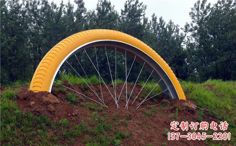 成都不锈钢自行车雕塑——景观美化的象征