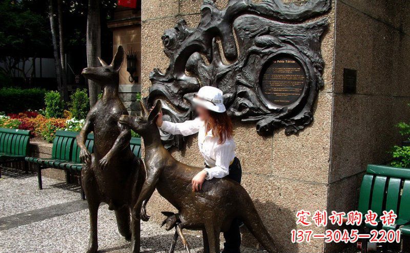 成都袋鼠雕塑——装点步行街的美丽风景
