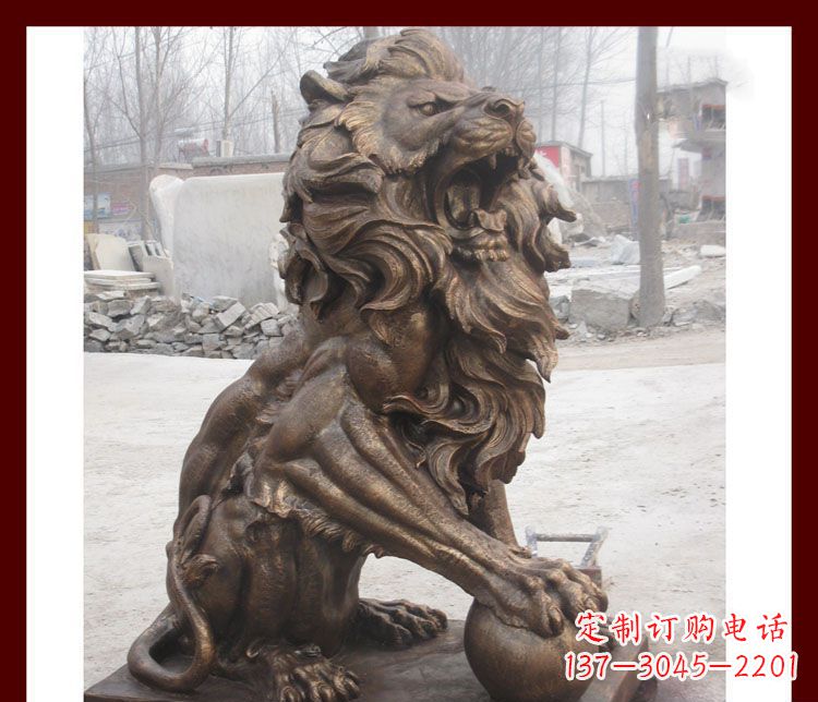 成都传统工艺——踩球欧式狮子铜雕