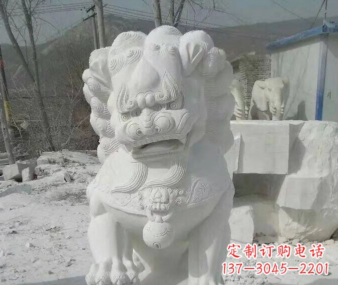成都狮子雕塑踩绣球石狮子寺庙的独特景观