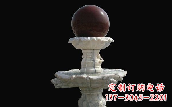 成都草白玉风水球石雕