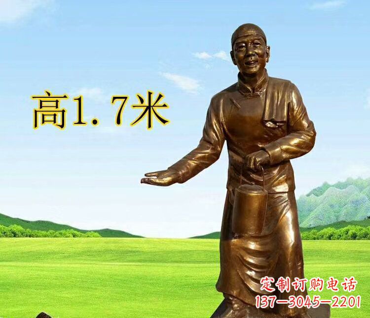 成都店小二雕塑传承经典艺术
