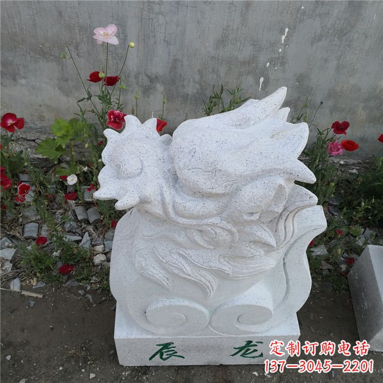 成都辰龙—汉白玉动物雕塑摆件