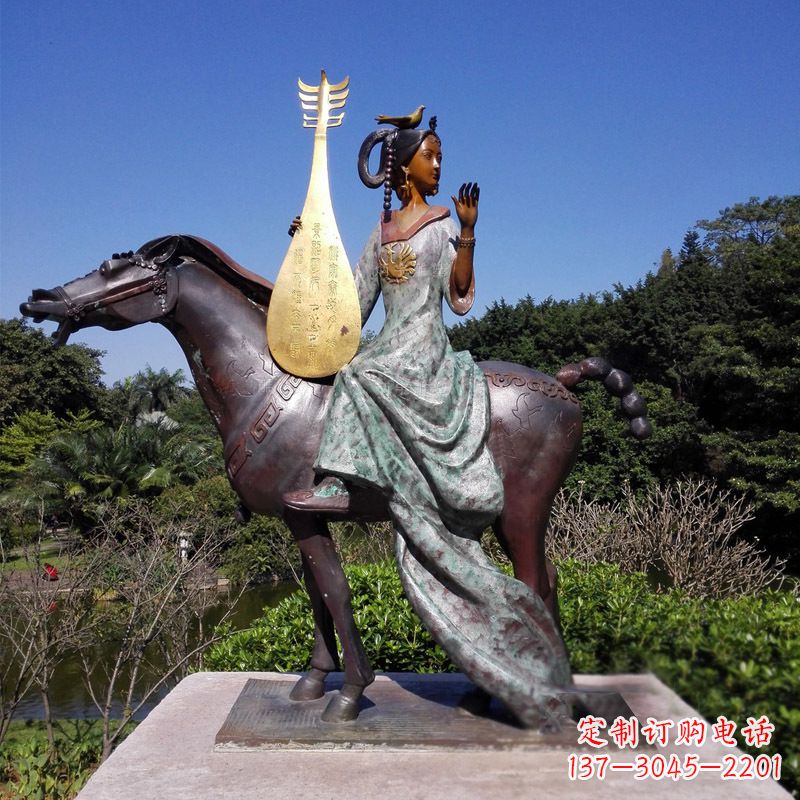 成都沉鱼落雁典故美女人物王昭君出塞铜雕像