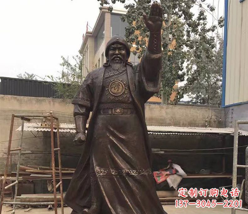 成都传承民族英雄——成吉思汗铜雕