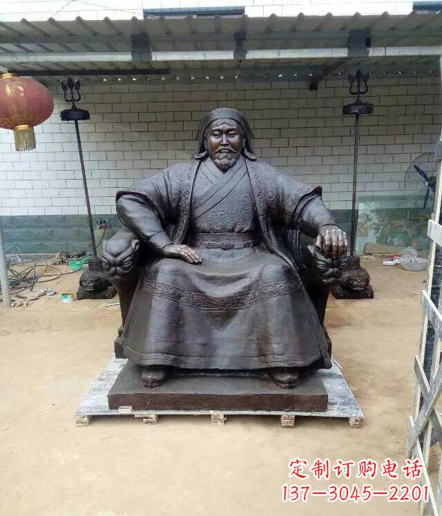 成都成吉思汗铜雕古代伟人