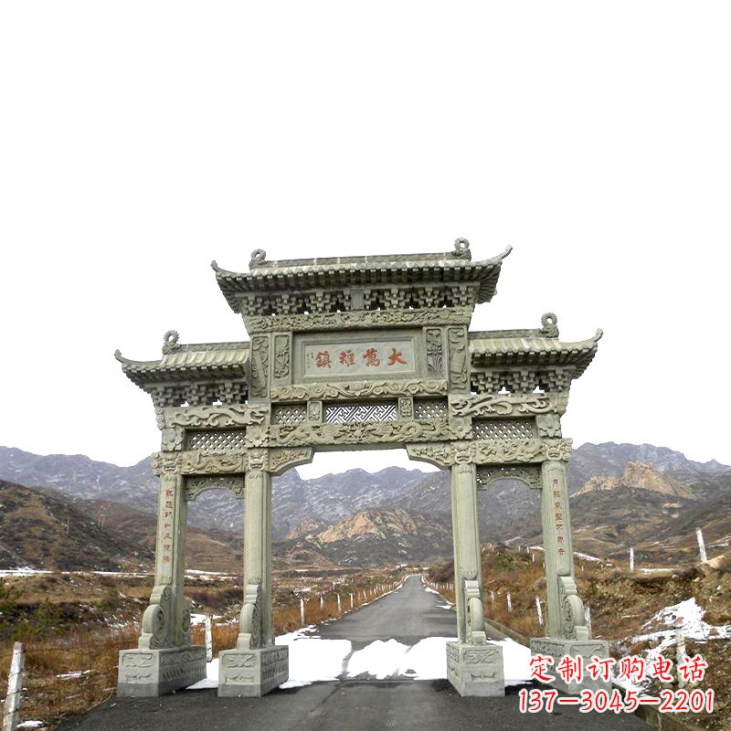 成都三门石牌坊雕塑——古韵依旧