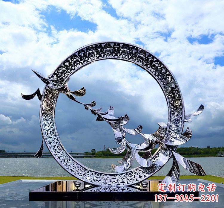 成都抽象不锈钢大雁雕塑