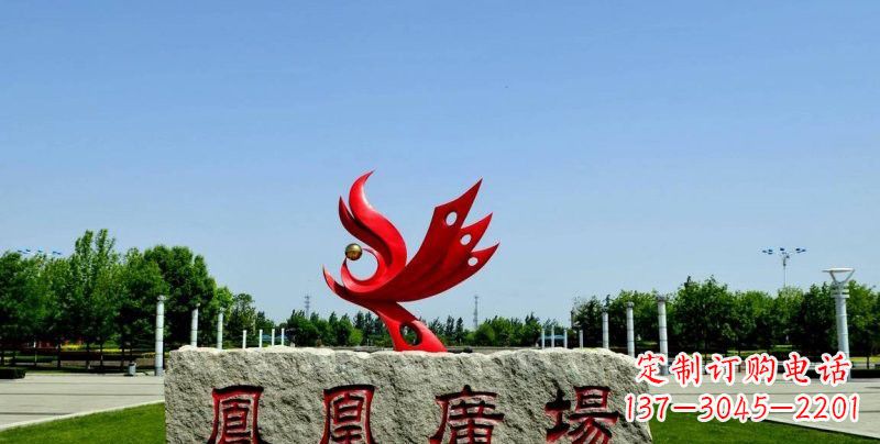 成都不锈钢凤凰雕塑奔放优雅的艺术之作