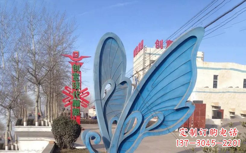 成都抽象不锈钢蝴蝶雕塑把美丽永久定格