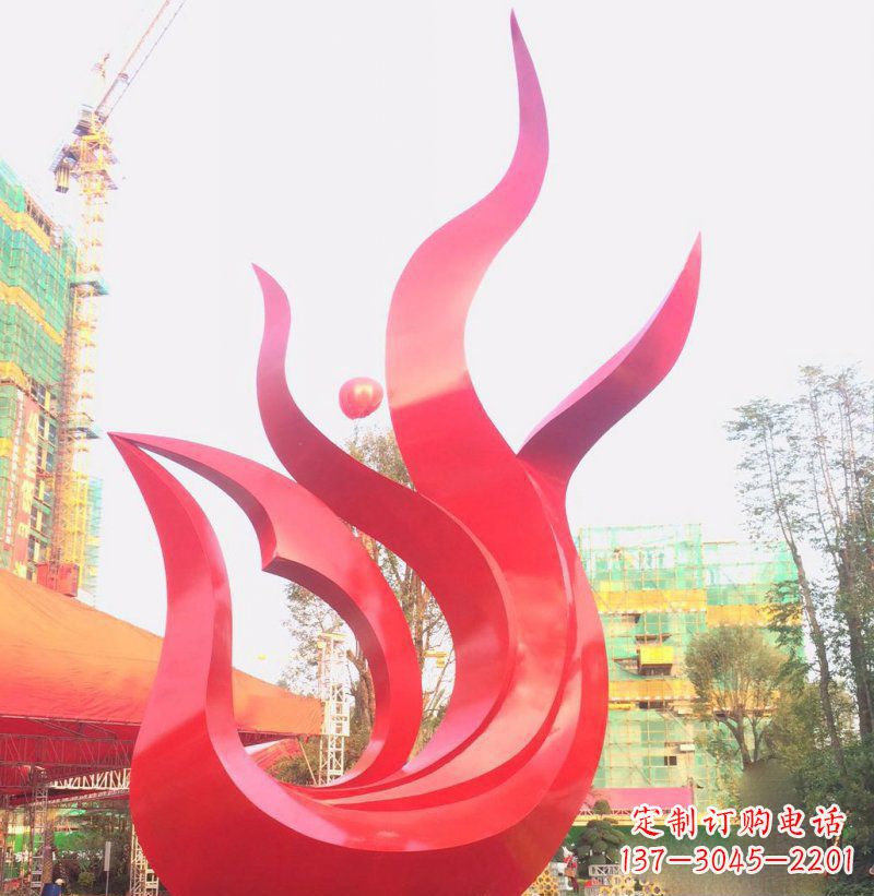 成都抽象凤凰广场不锈钢雕塑