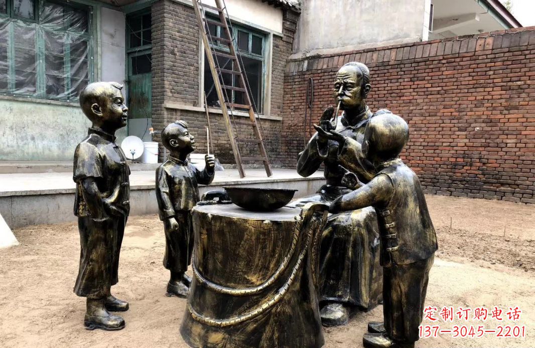 成都吹糖人民俗铜雕12