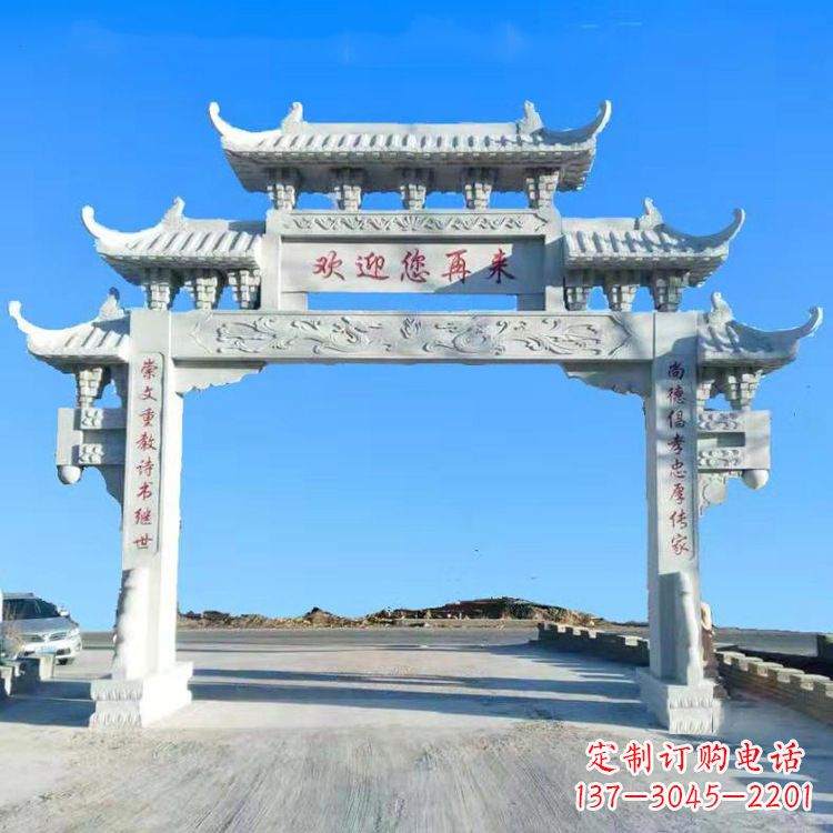 成都传承中国古老文化牌坊雕塑
