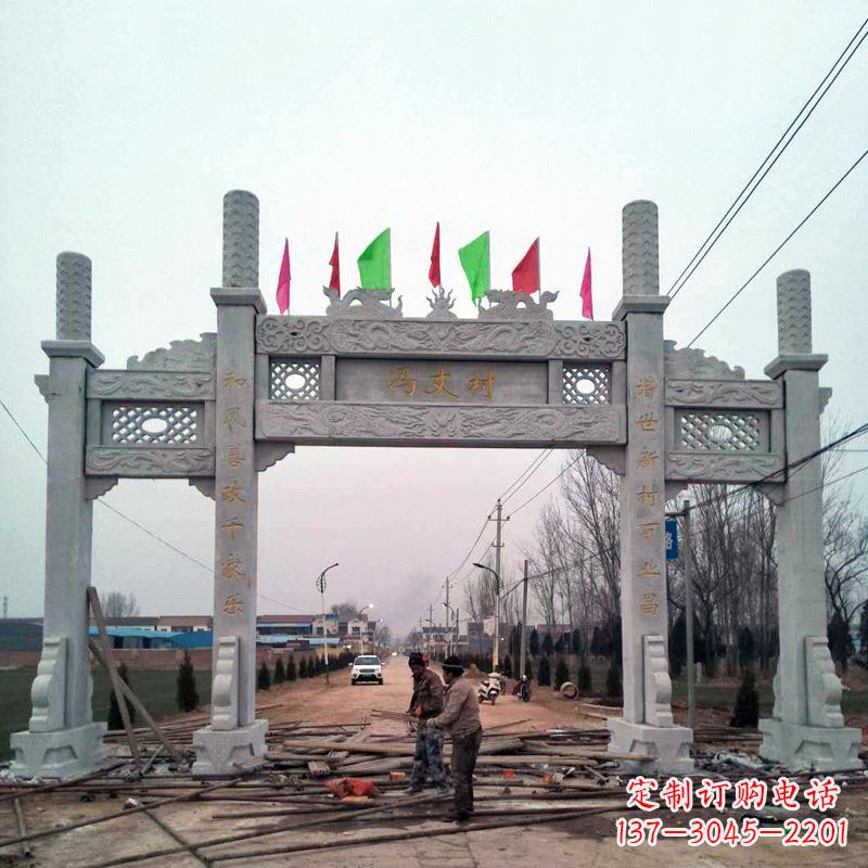 成都传承古老石牌坊雕塑