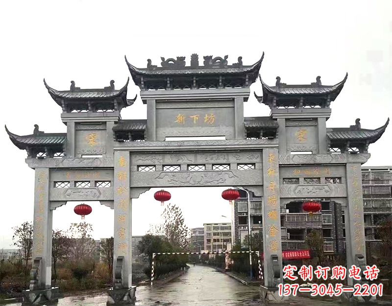 成都村庄石牌坊雕刻传统工艺的精美瑰宝