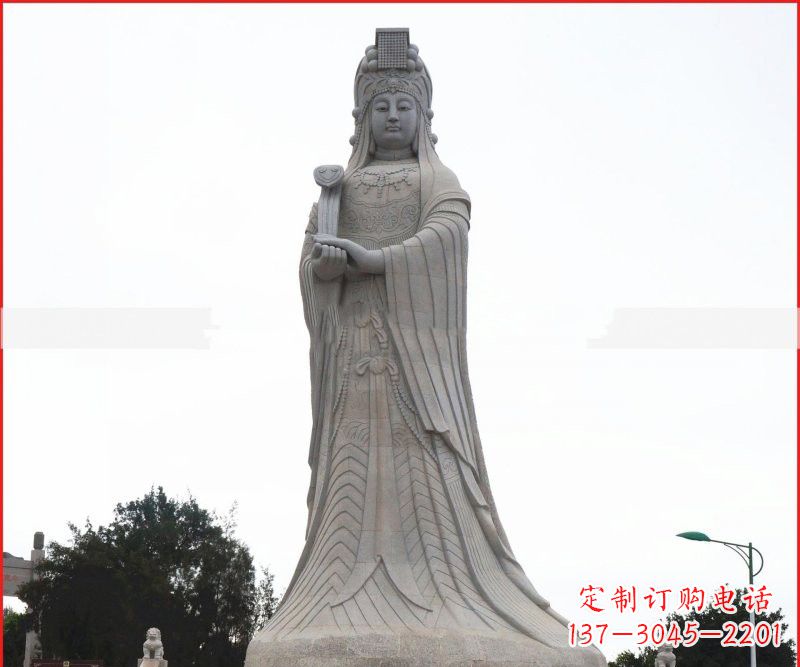 成都大理石大型妈祖神像雕塑