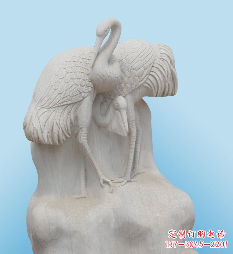 成都大理石制作的丹顶鹤雕塑