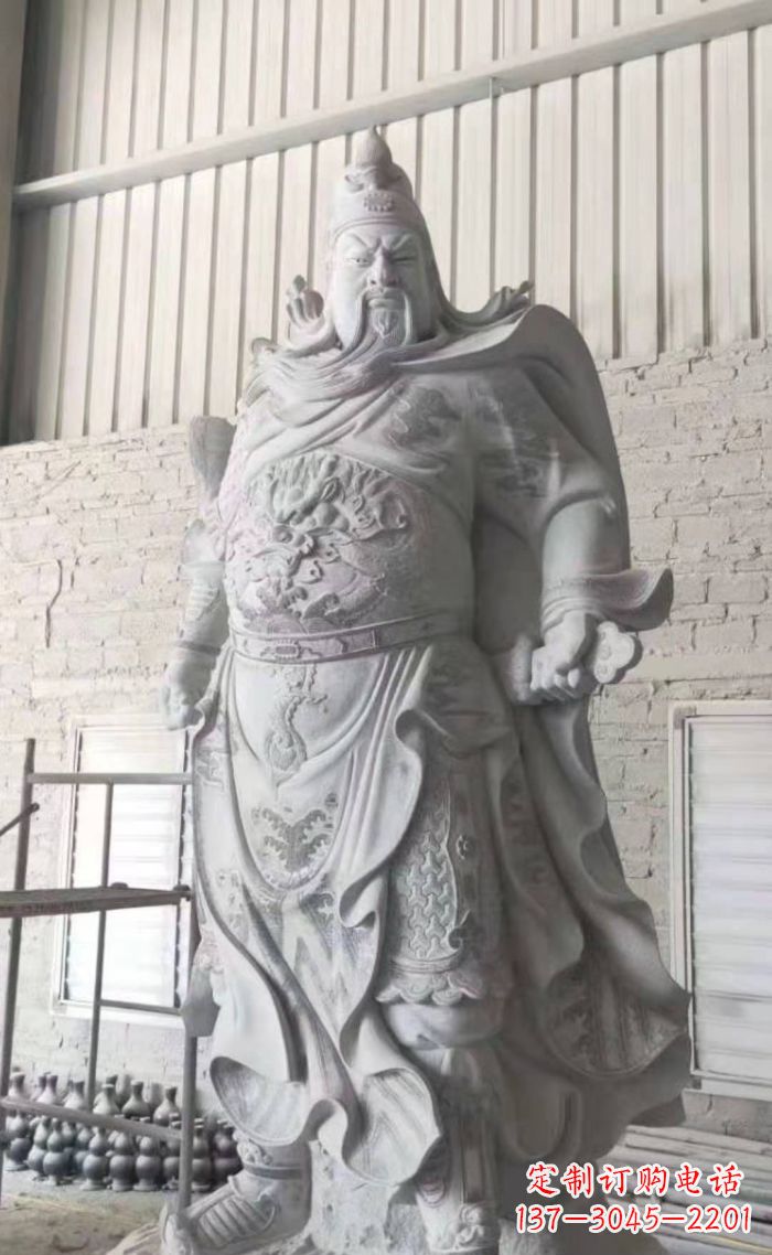 成都大理石关公雕塑,精美绝伦