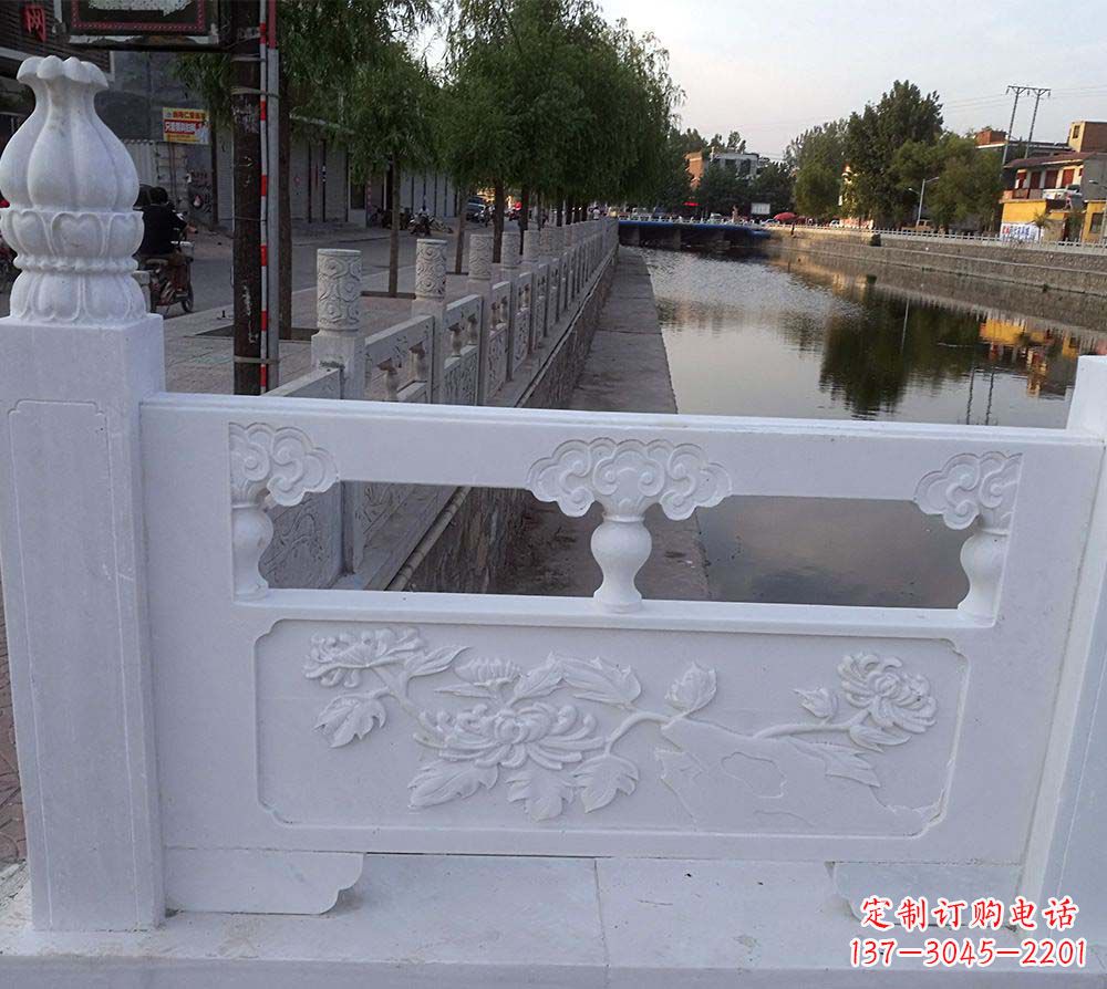 成都大理石荷花栏板雕塑