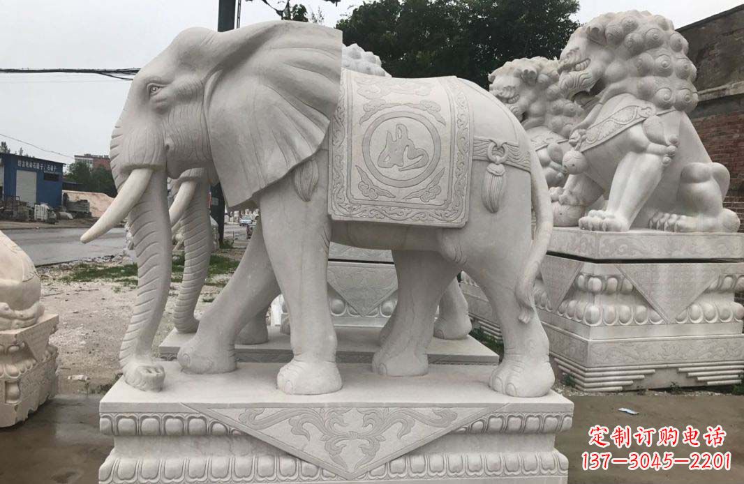 成都大理石大象雕塑