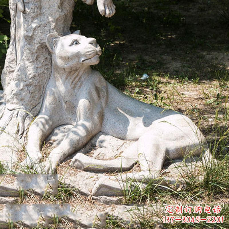 成都风采灵动的大理石金钱豹雕塑