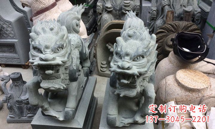 成都大理石立式麒麟门口镇宅石雕