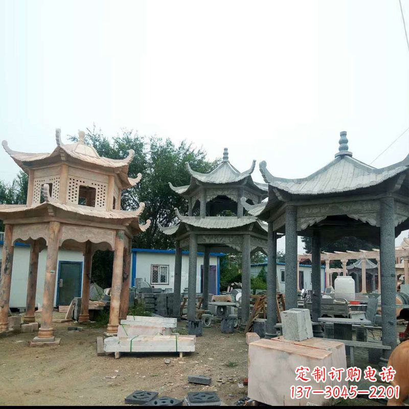成都精美大理石凉亭雕塑