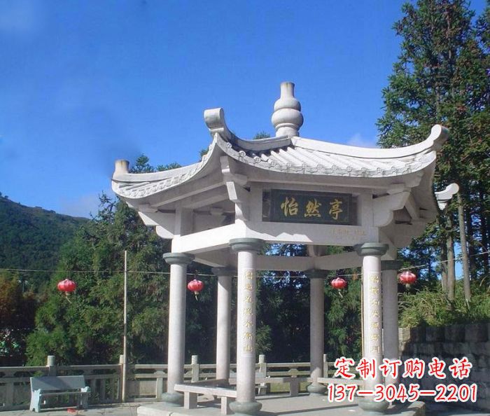 成都精美大理石凉亭雕塑