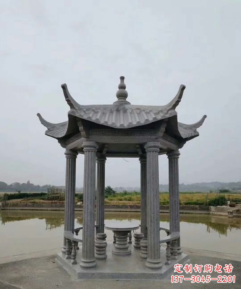 成都大理石凉亭石雕塑，优雅经典无双
