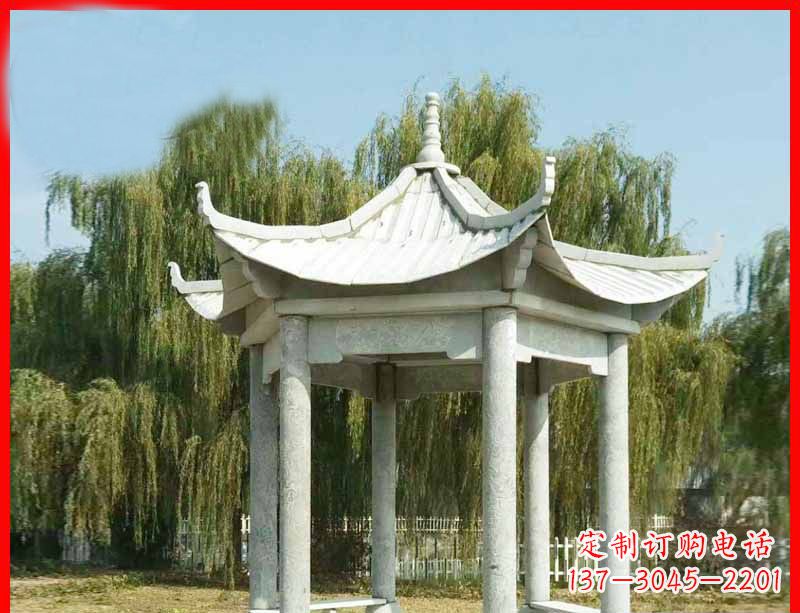 成都精美大理石凉亭雕塑
